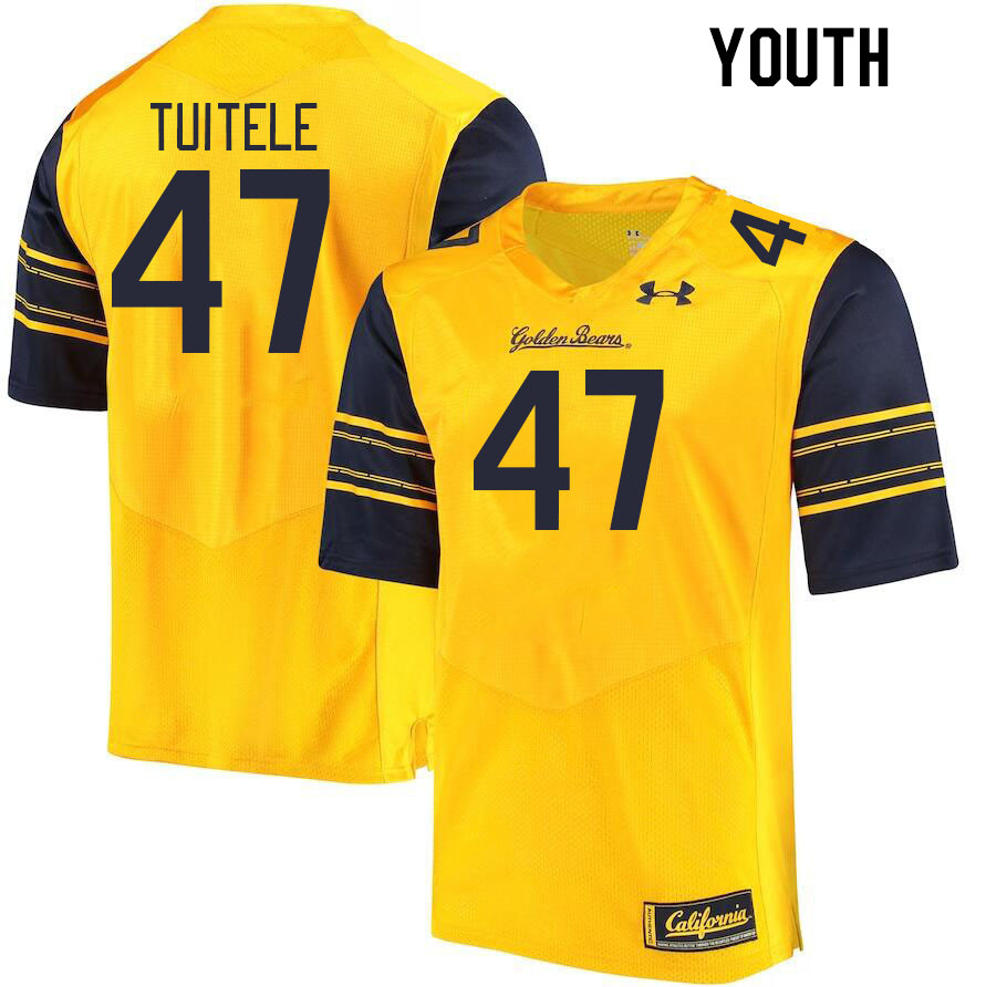 Youth #47 Moso'oipala Tuitele California Golden Bears College Football Jerseys Stitched Sale-Gold